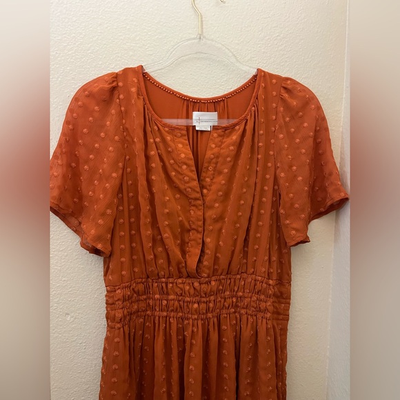 Anthropologie Rust Somerset Mini Dress Size Medium - Picture 5 of 14